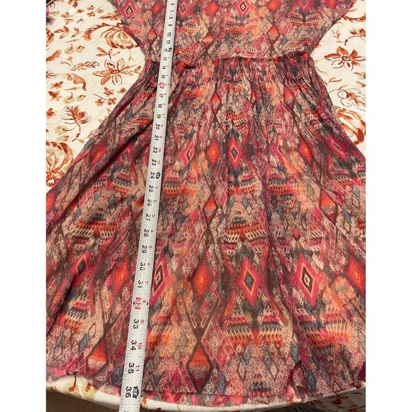 WESTON DRESS SIZE SMALL SOUTHWEST MULTI COLOR PRINT ALINE SHORT SLEEVE - Picture 8 of 8